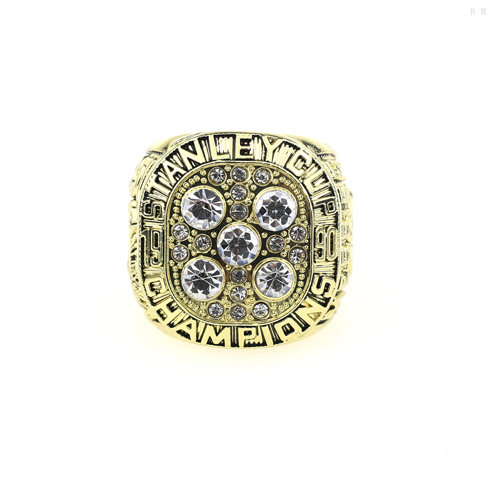 NH l 1990 Edmonton Oilers Championship Alloy Memorial Gift Ring