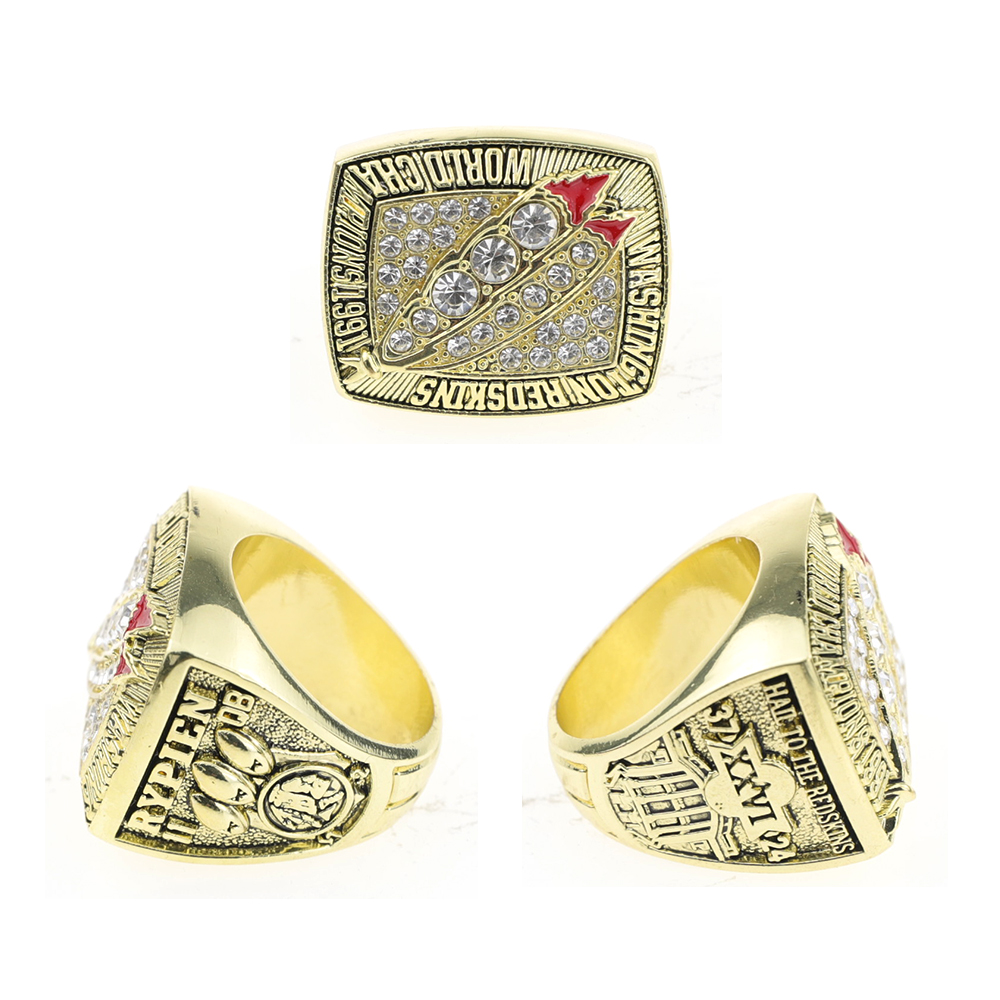 Champion Mark Rypien Washington Redskins High Quality 1991 S uper Bowl XXVI Championship Ring Football Ring